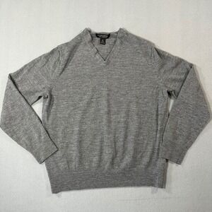 Banana Republic Women 100% extrafine Merino Wool pullover Sweater Gray Medium